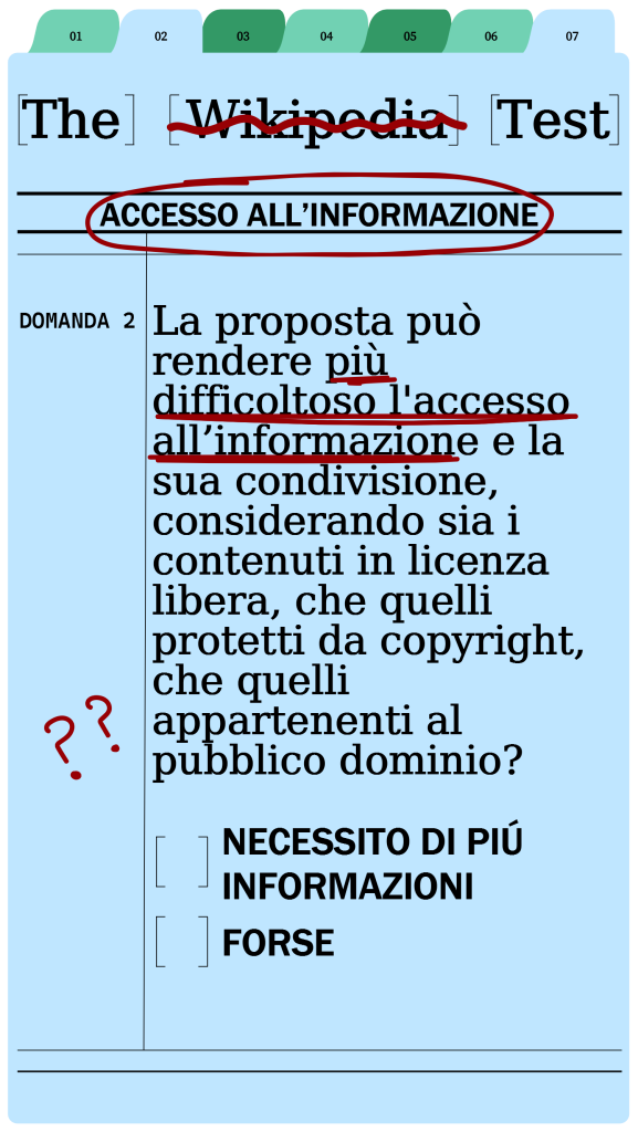 Wikipedia test accesso all'informazione